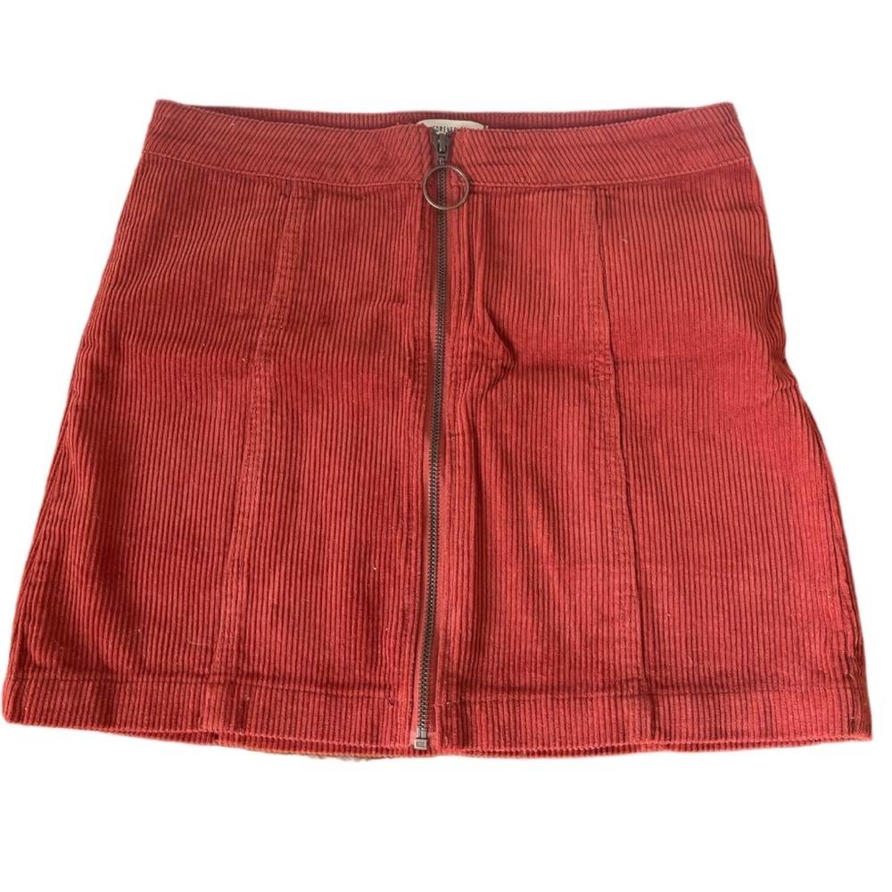 Forever 21 rust colored corduroy mini skirt with zipper detail